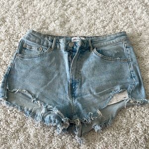 Zara lightwash jean shorts high waisted size 8
